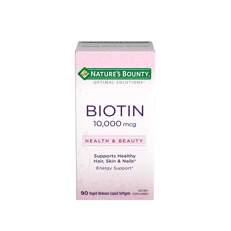 Nature’s Bounty Biotin 10000 mcg, Hair Skin and Nails – 90 Softgels